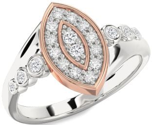 Diamond Platinum & Rose Gold Evil Eye Ring