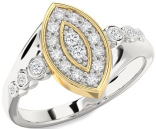 Diamond Platinum & Yellow Gold Evil Eye Ring