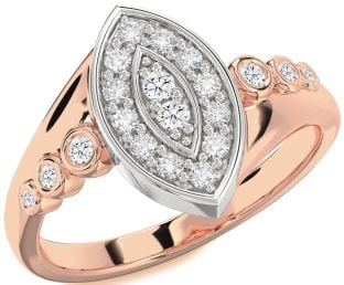 Diamond Platinum & Rose Gold Evil Eye Ring