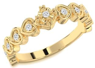 Diamond Gold Heart Promise Ring