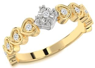 Diamond Platinum & Yellow Gold Heart Promise Ring
