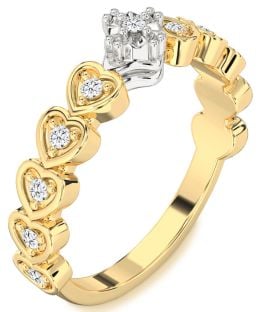 Diamond Platinum & Yellow Gold Heart Promise Ring