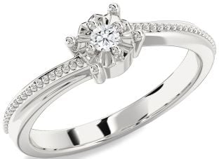 Diamond Platinum Round Promise Ring