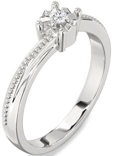 Diamond Platinum Round Promise Ring