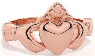 Men's Rose Gold Silver Claddagh Ring