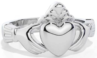 Men's White Gold Claddagh Ring