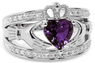 Diamante Alessandrite Bianco Oro Claddagh Squillo