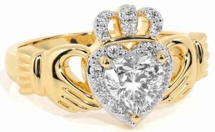 Diamant Gull Claddagh Ringe