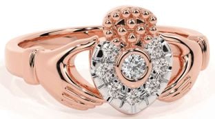 Diamond Rose Gold Claddagh Ring