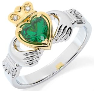 Diamante Smeraldo Oro Argento Claddagh Squillo