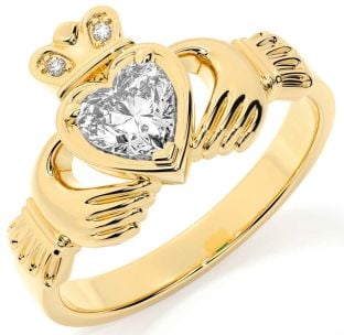 Diamant Guld Claddagh Ring