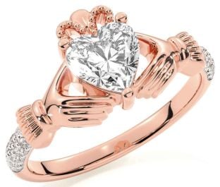 Diamond Rose Gold Claddagh Ring