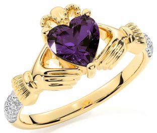 Diamant Alexandrit Guld Claddagh Ring