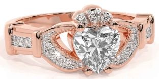 Diamond Rose Gold Claddagh Ring