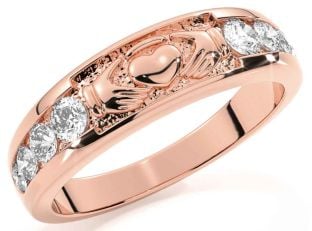 Diamond Rose Gold Claddagh Ring