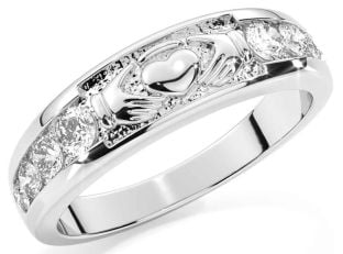 Diamond White Gold Claddagh Ring