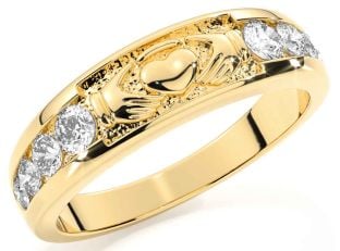 Diamond Gold Claddagh Ring