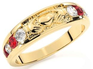 Ruby Gold Claddagh Ring