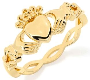 Gold Silver Celtic Claddagh Ring