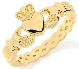 Gold Silver Celtic Claddagh Ring