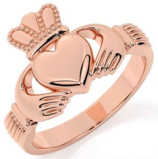 Men's Rose Gold Silver Claddagh Ring