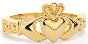 Gold Claddagh Celtic Trinity Knot Ring