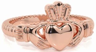 Rose Gold Silver Claddagh Ring