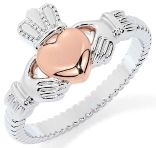White Rose Gold Claddagh Ring