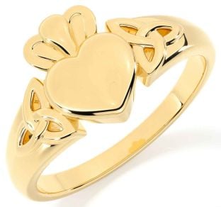 Gold Silver Claddagh Celtic Trinity Knot Ring