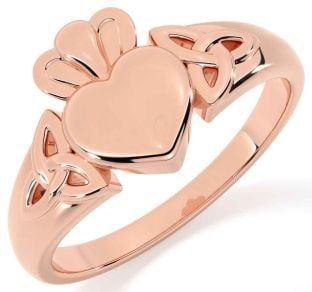 Rose Gold Claddagh Celtic Trinity Knot Ring