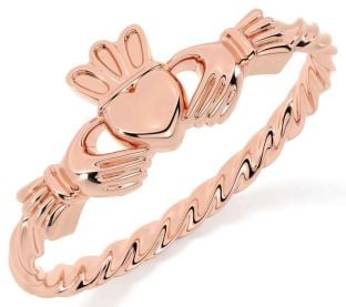 Rose Gold Silver Claddagh Ring