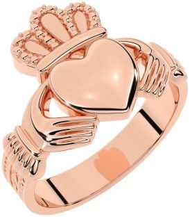 Rose Gold Silver Claddagh Ring Mens Ladies Unisex