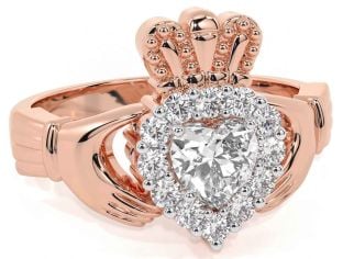 Diamond Rose Gold Claddagh Ring