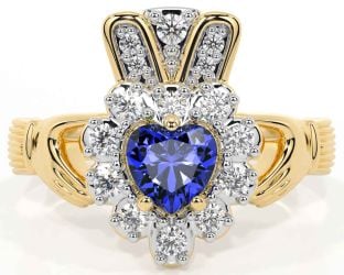 Diamant Saffier Goud Claddagh Ring