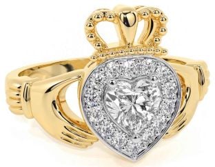 Diamant Gold Claddagh Ring