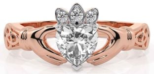 Diamond Rose Gold Claddagh Ring