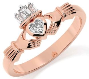 Diamond Rose Gold Claddagh Ring