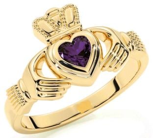 Alexandrite Gold Silver Claddagh Ring