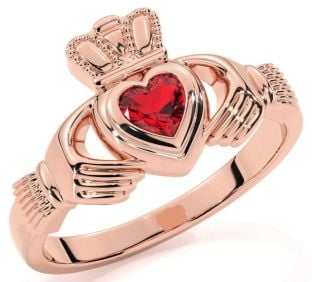 Ruby Rose Gold Claddagh Ring