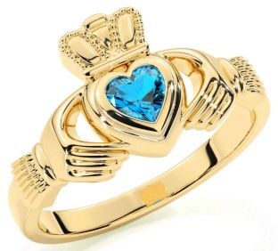 Topaz Gold Claddagh Ring