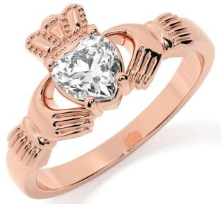 Diamond Rose Gold Claddagh Ring