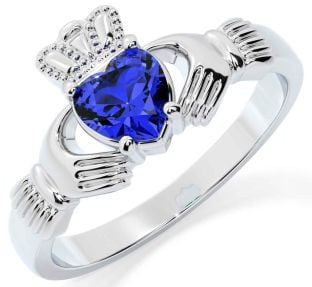 Safir Sølv Claddagh Ringe