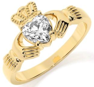 Diamond Gold Claddagh Ring