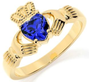 Safir Guld Claddagh Ringa