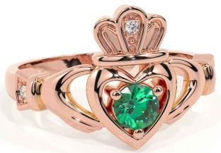 Smarald Rose Gold Claddagh Ring