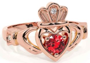 Rubin Rose Gull Claddagh Ringe