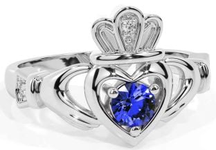 Safir Sølv Claddagh Ringe