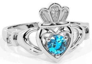 Topaz hvid Guld Claddagh Ring