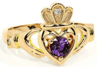 Alexandrit Gold Claddagh Ring