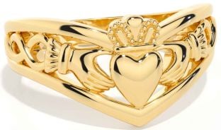 Gold Silver Celtic Claddagh Ring